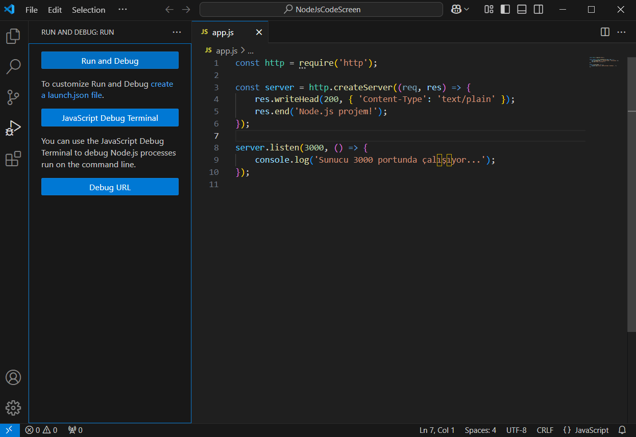 nodejs vscode debug error